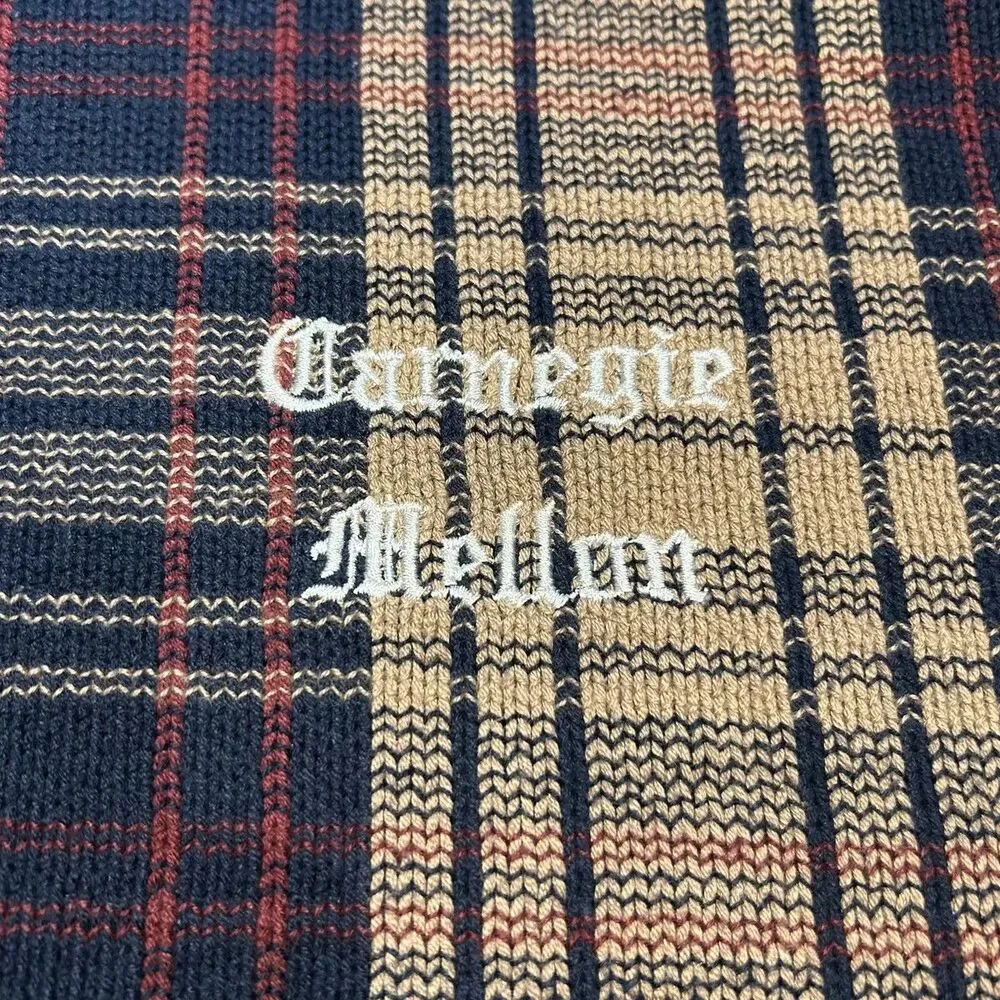 Oak Brook x Carnegie Mellon University Upcycled Tartan Plaid Sweater Size XL